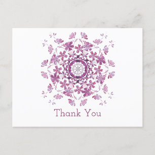Thank you. Floral purple element. Postcard
