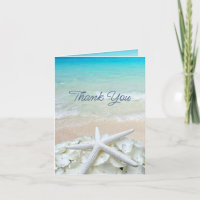 Thank You Floral Starfish Ocean Folded Card