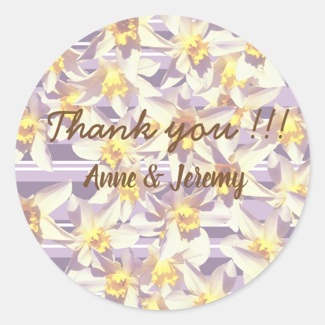 Thank you, floral Sticker (Front)