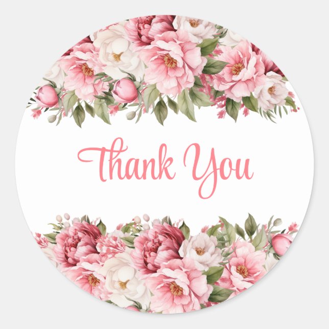 Thank You Floral Stickers (Front)