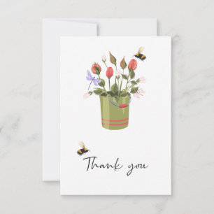 Thank You Flowers And Bees Card