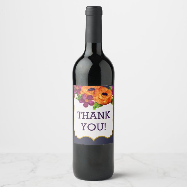 Thank You! Flowers Any Occasion Wine Label (Front)