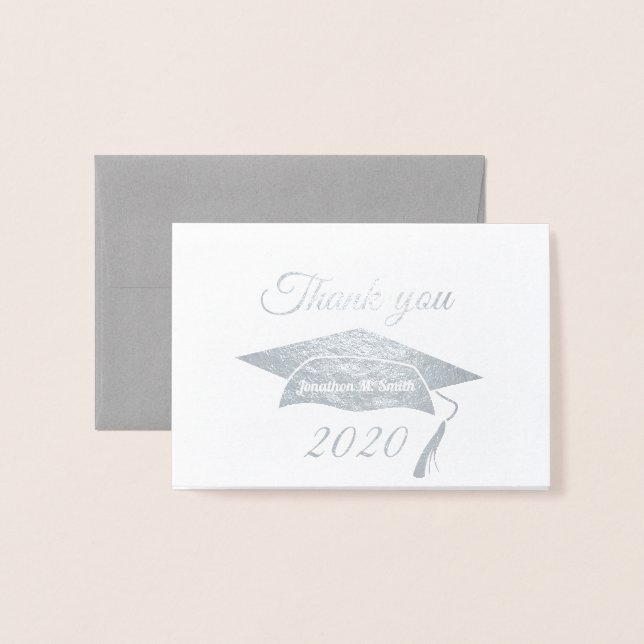 Thank you Foil Graduation Card (Front With Envelope)