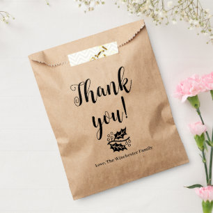 Thank You foliage custom script Thanksgiving Favour Bag