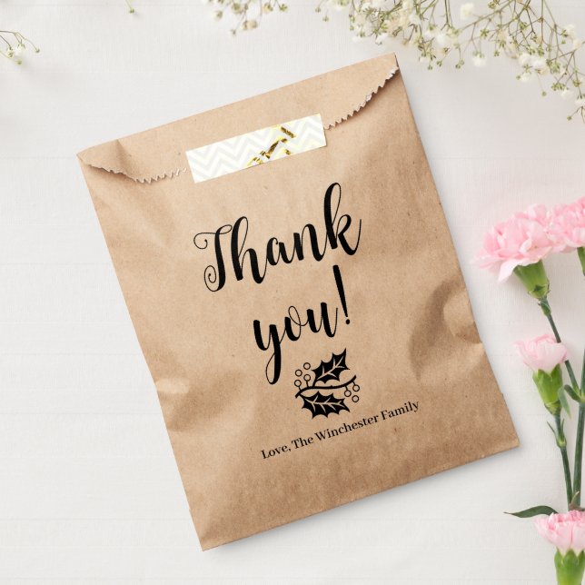 Thank You foliage custom script Thanksgiving Favour Bag (Sealed)