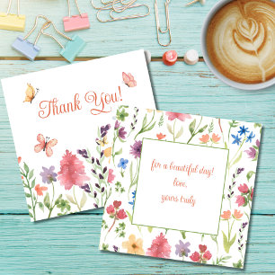 Thank You for a Beautiful Day Flowers Butterflies Card