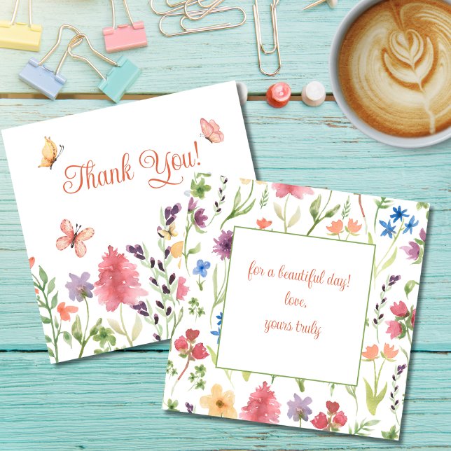 Thank You for a Beautiful Day Flowers Butterflies Card (Creator Uploaded)