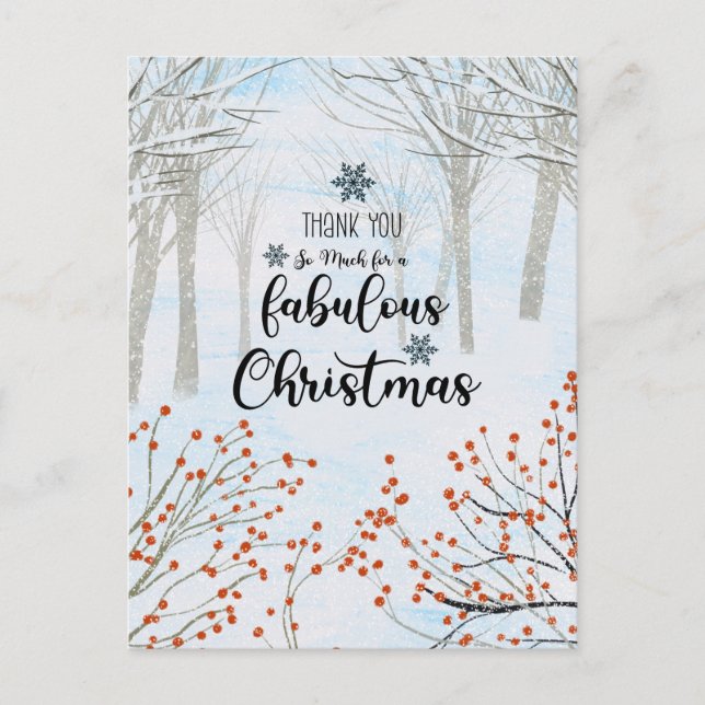 Thank you for a fabulous christmas  postcard (Front)