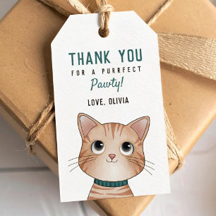 Thank you for a purrfect party with little kitten gift tags