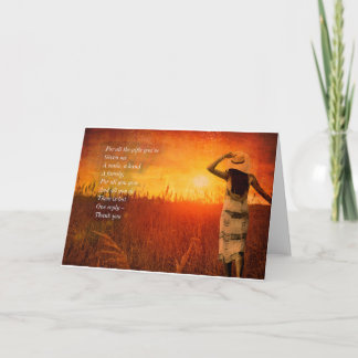 Thank you - "For All the Gifts You've Given Me" Card