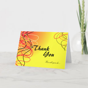 Thank you for all you do bright yell/coloured card