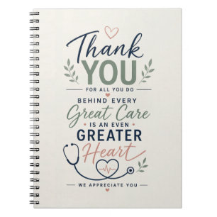 Thank You for All You Do Healthcare Appreciation Notebook