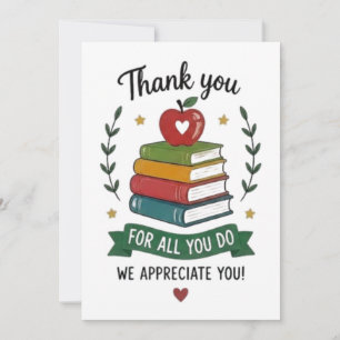 Thank You for All You Do Teacher Appreciation Card