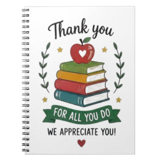 Thank You for All You Do Teacher Appreciation Notebook