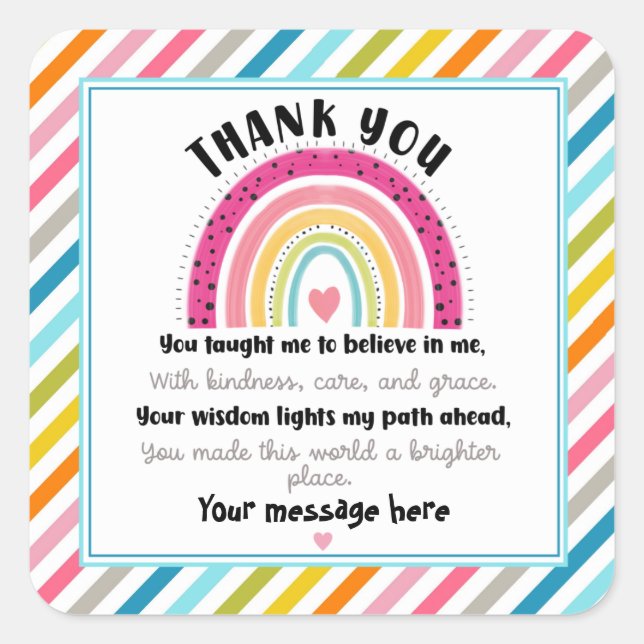 thank you for all you do you're appreciated square sticker (Front)