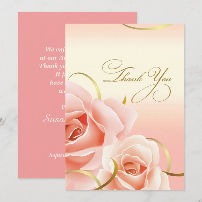 Thank You for Attending Anniversary Party Cards (Front/Back)