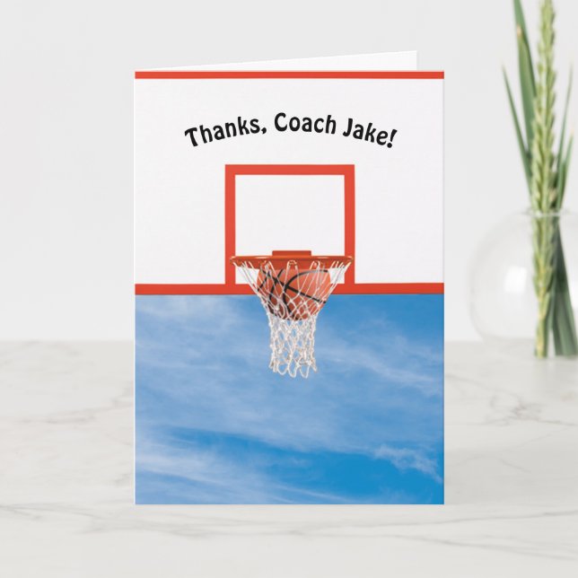Thank You For Basketball In Net Card (Front)