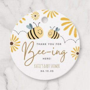 Thank you for bee-ing here Baby Shower Favour Tags