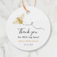 Thank you for Bee-ing here Gold Bee Favour Tag