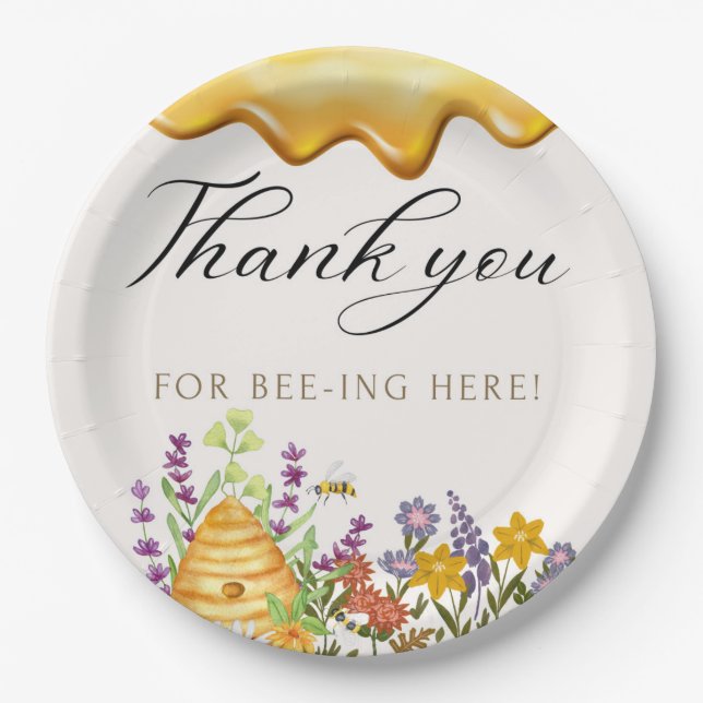 Thank You For Bee-ing Here Plate  (Front)