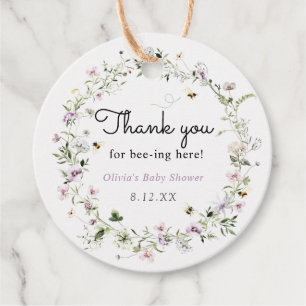 Thank you for Bee-ing Here Wildflower Favour Tag