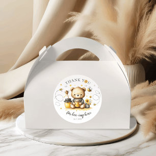 Thank you for Bee-ing Honey Birthday Bear Bee  Classic Round Sticker