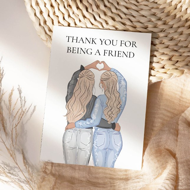 Thank You for Being a Friend - 2 blonde girls Card (Creator Uploaded)
