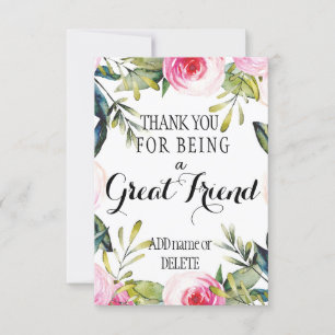Thank you for being a friend appreciation gift  card