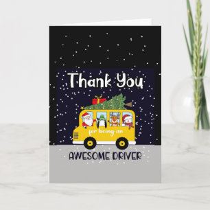 thank you for being an awesome school bus driver card