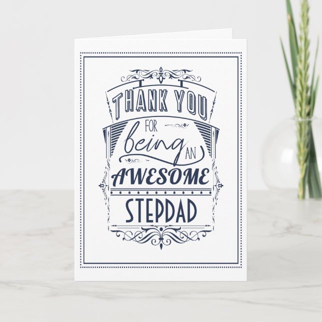 Thank You For Being An Awesome StepDad Card (Front)