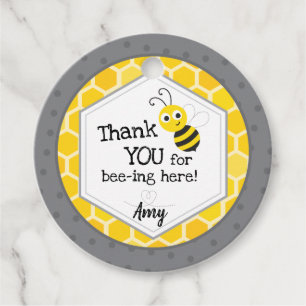 Thank you for being here - Bumble Bee Favour Tags