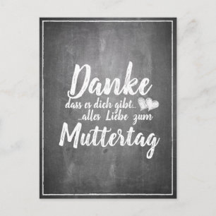 Thank You for Being Here! Mother's Day Chalkboard Holiday Postcard