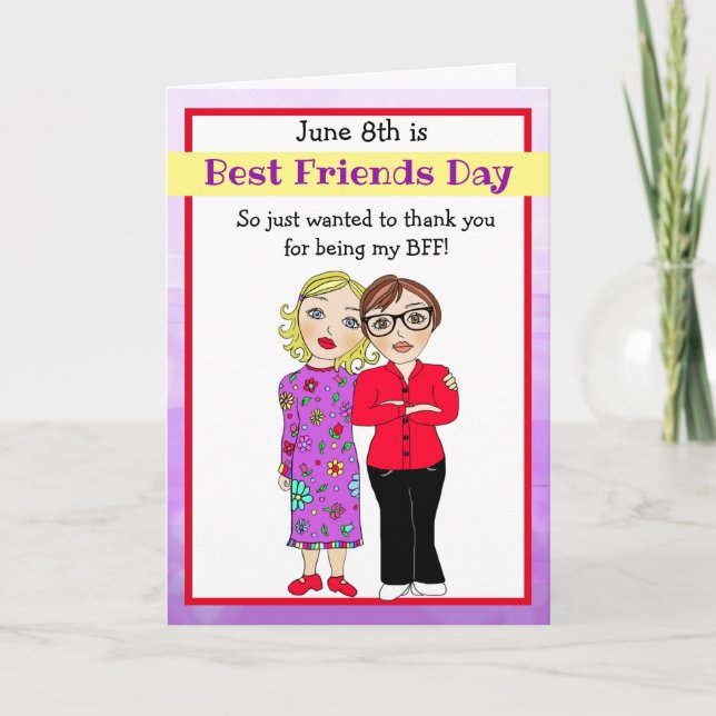 Thank you for being my Best Friend Purple Card (Front)