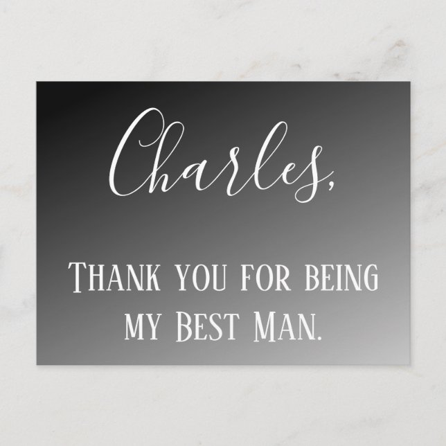 Thank You for being my Best Man Postcard (Front)
