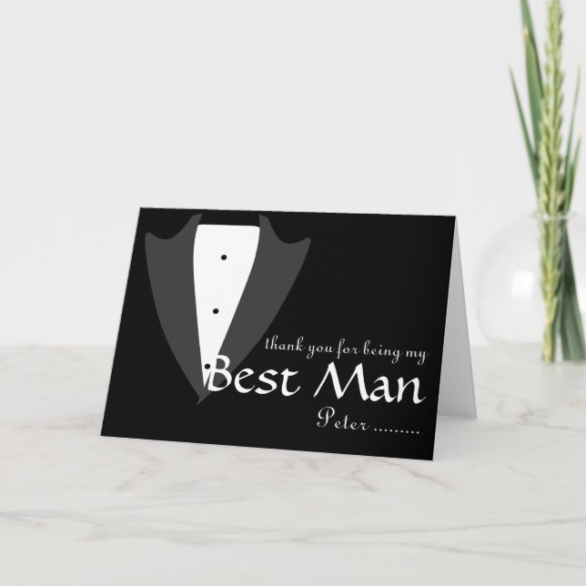 Thank you for being my Best Man Tuxedo Card (Front)