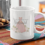 Thank You for being my Bridesmaid Blush Watercolor Coffee Mug<br><div class="desc">Thank you for being Bridesmaid? This design features thank you for being my bridesmaid,  bridal party gift,  favours gift idea,  a romantic chic elegant style,  with simple minimal bridesmaid,  calligraphy script typography,  and blush pink watercolor wedding,  floral elegant design. great for a bridal shower as well.</div>