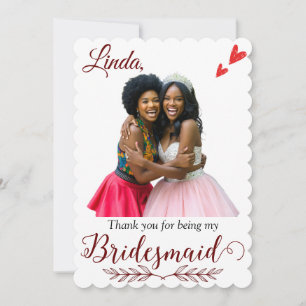 Thank You for Being My Bridesmaid Proposal Card