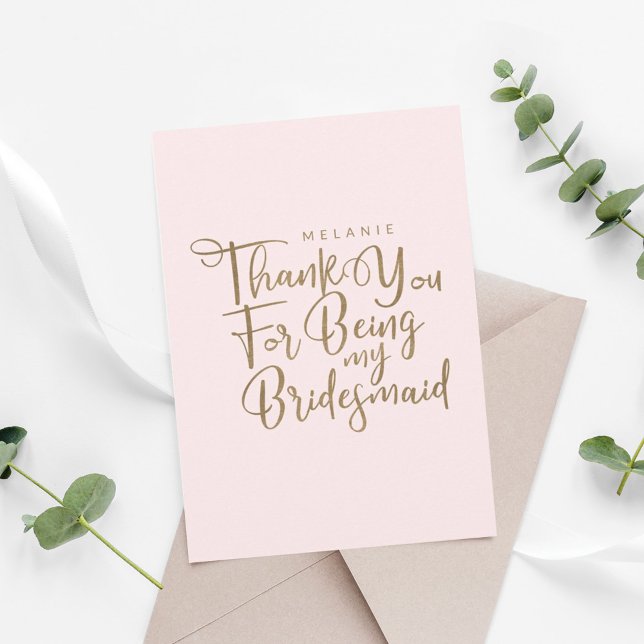Thank You For Being My Bridesmaid Typography Pink (Creator Uploaded)
