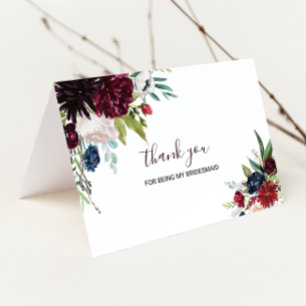 Thank You For Being My Bridesmaid Wedding Card