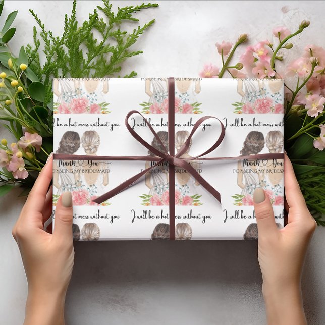 Thank you for being my bridesmaid wrapping paper (Creator Uploaded)