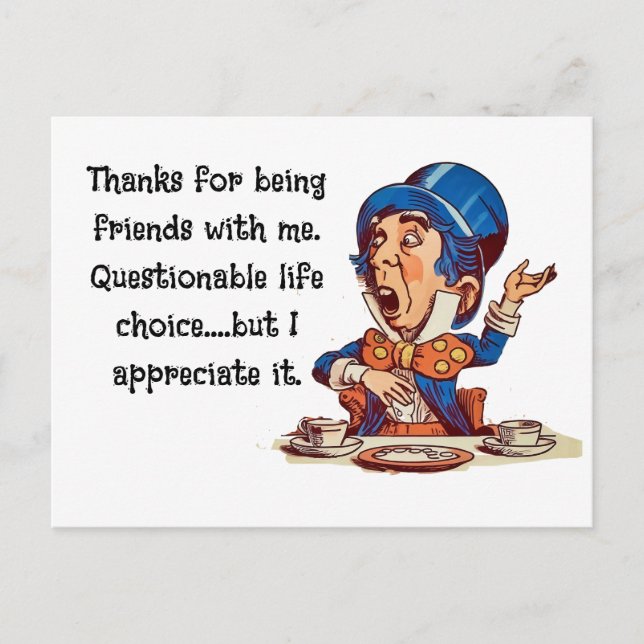 Thank you for being my friend --- friendship postcard (Front)