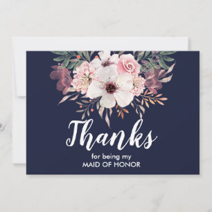 Thank You For Being My Maid Of Honour Card Flora
