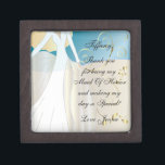 Thank You for Being my Maid Of Honour Gift Box! Keepsake Box<br><div class="desc">Keepsake Gift Box. 100% Customisable. Ready to Fill in the box(es) or Click on the CUSTOMIZE button to add, move, delete, resize or change any of the font or graphics. Made with high resolution vector and/or digital graphics for a professional print. NOTE: (THIS IS A PRINT. All zazzle product designs...</div>