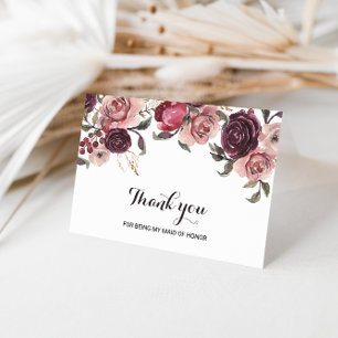 Thank You For Being My Maid of Honour Wedding Card