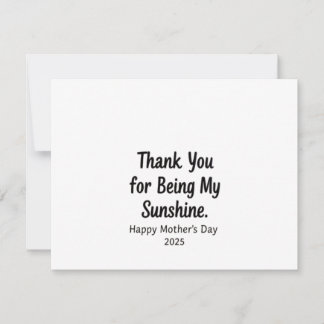 Thank You for Being My Sunshine Mum Gifts Invitation
