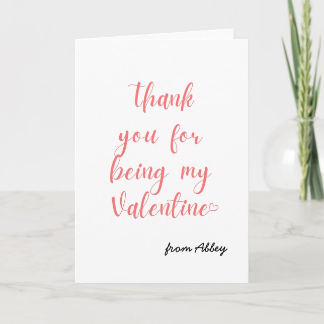 Thank You For Being My Valentine Card (Front)