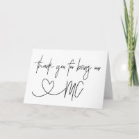 Thank You For Being Our MC Wedding Card