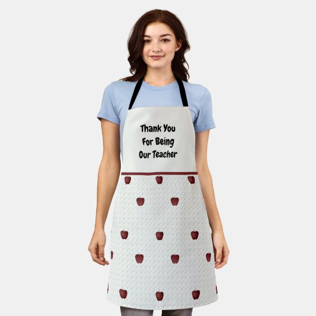 Thank You For Being Our Teacher Mosaic Apples Apron (Worn)