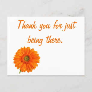 Thank you for being there simple modern floral  postcard