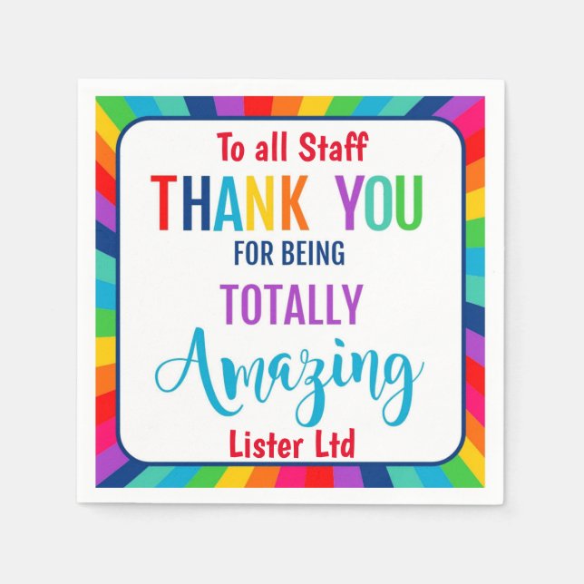 Thank you for being totally awesome napkin (Front)